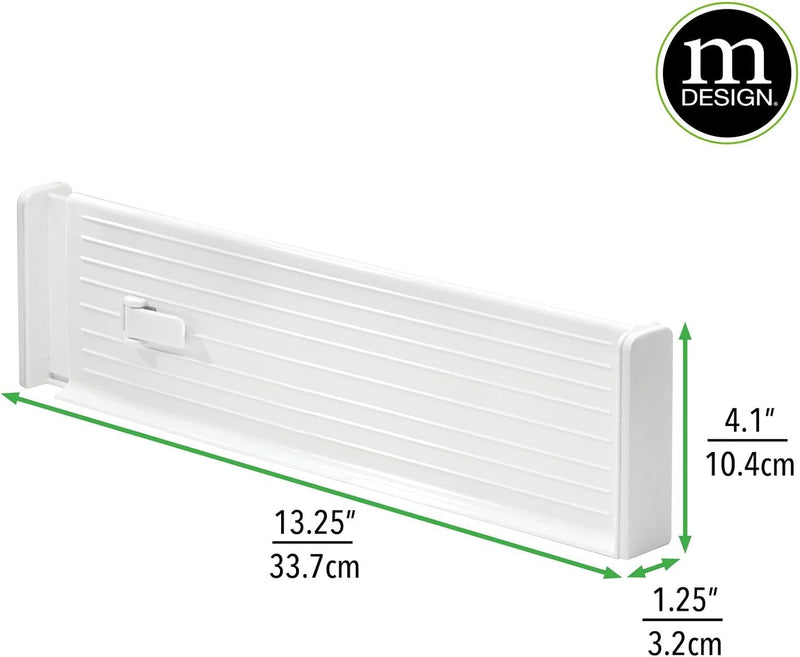 mDesign 4er-Set verstellbare Schubladeneinsätze – praktische Schubladentrenner aus Kunststoff – Best