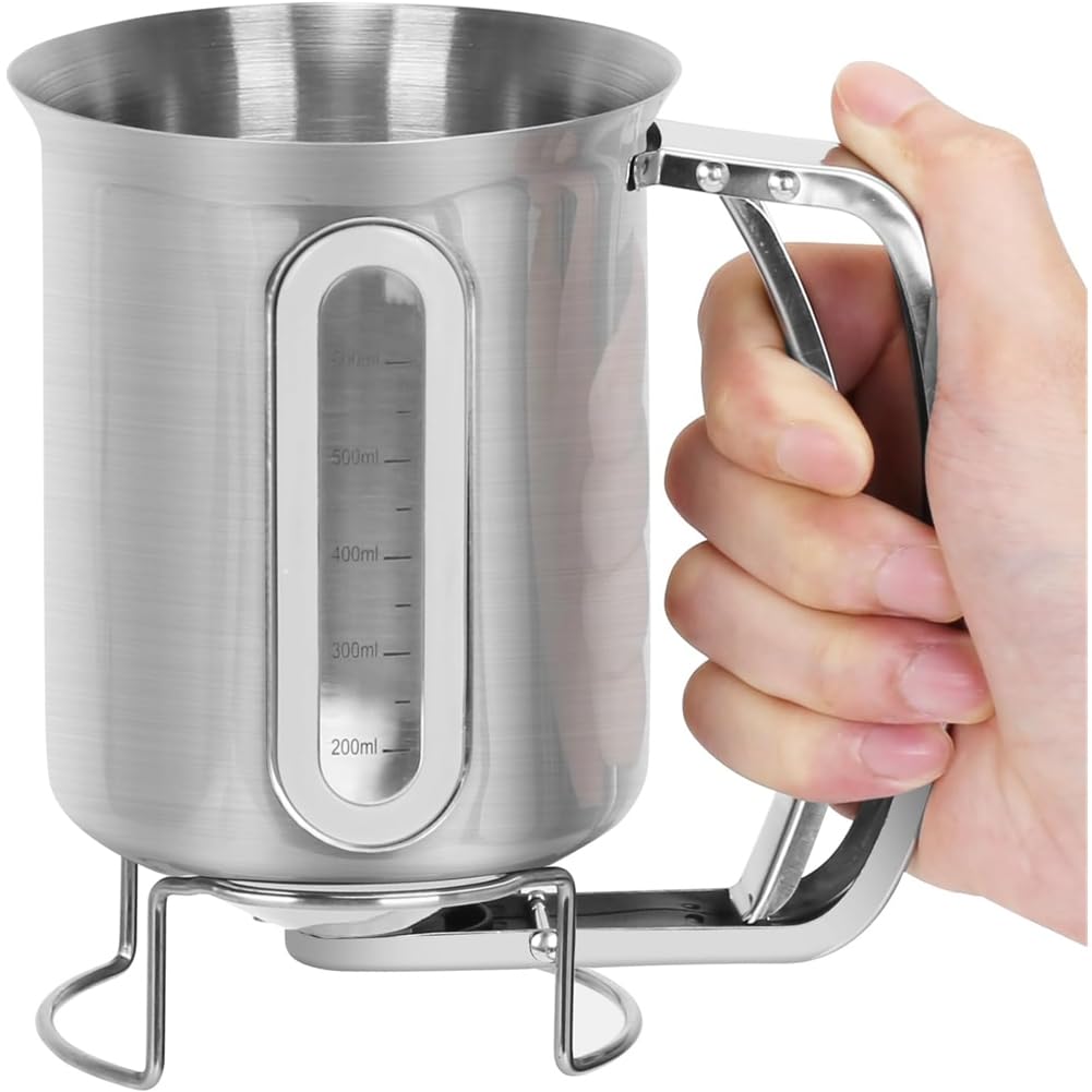 Edelstahl 30OZ Pfannkuchenteigspender mit Sichtfenster zum Backen Von Cupcakes, Muffins und Kuchen T