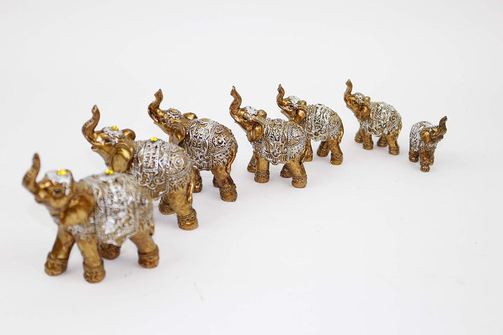 usamjtable Set mit 7 schönen Glückselefanten-Statuen, Feng Shui-Figur, Heimdekoration, Einweihungsfe