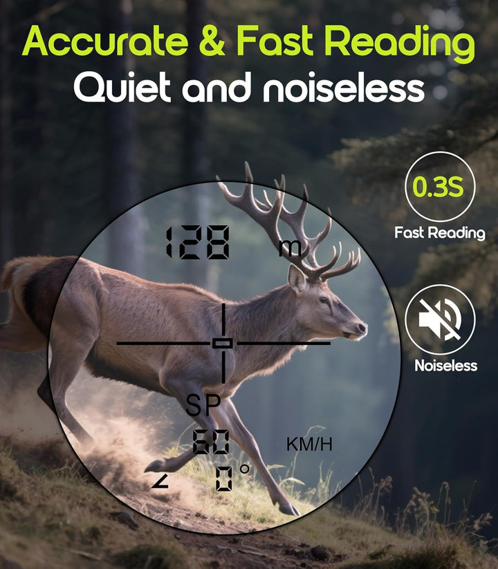 Entfernungsmesser Jagd | 1200 YEntfernungsmessung, 6-fache Vergrösserung | Geschwindigkeit、Genauigke