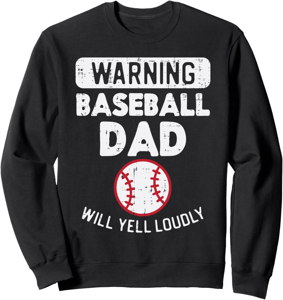 Warnung Baseball Papa Lustig Sport Papa Vater Männer Sweatshirt