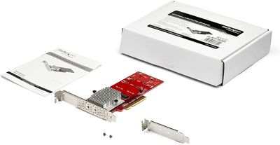 StarTech.com Dual M.2 PCIe SSD Adapter Karte - x8 / x16 Dual NVMe oder AHCI M.2 SSD zu PCI Express 3