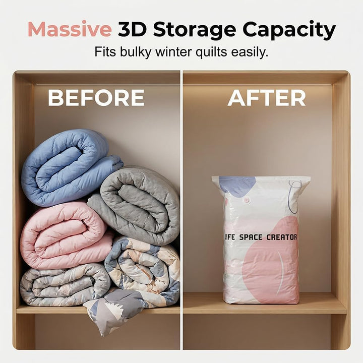 2PCS No-Pump Large Vacuum Storage Compression Bags, Vakuumbeutel ohne Pumpe, Vacuum Storage Bag,Vers