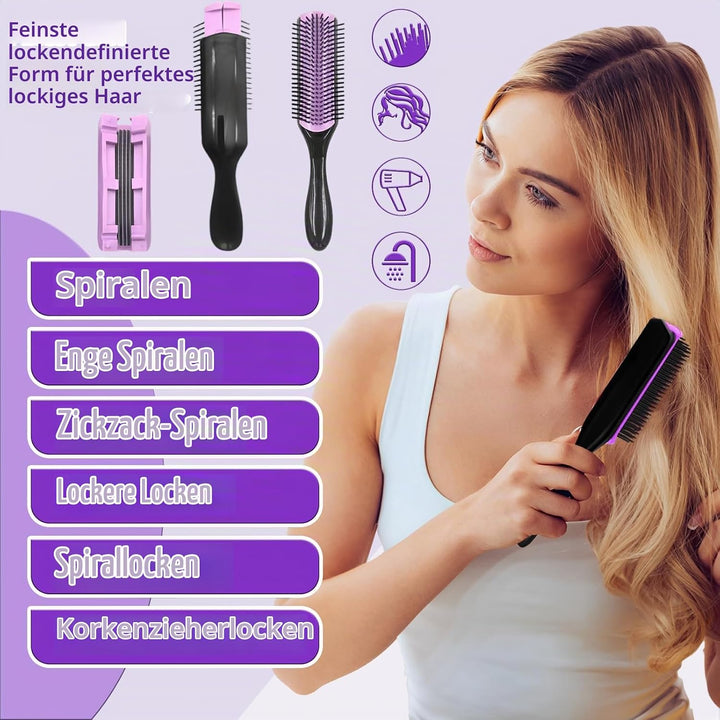 WhaleO Haarbürsten Set Lockenbürste Sleek Bun Bürste Curly Hair Brush Entwirrbürste Stielkamm Toupie