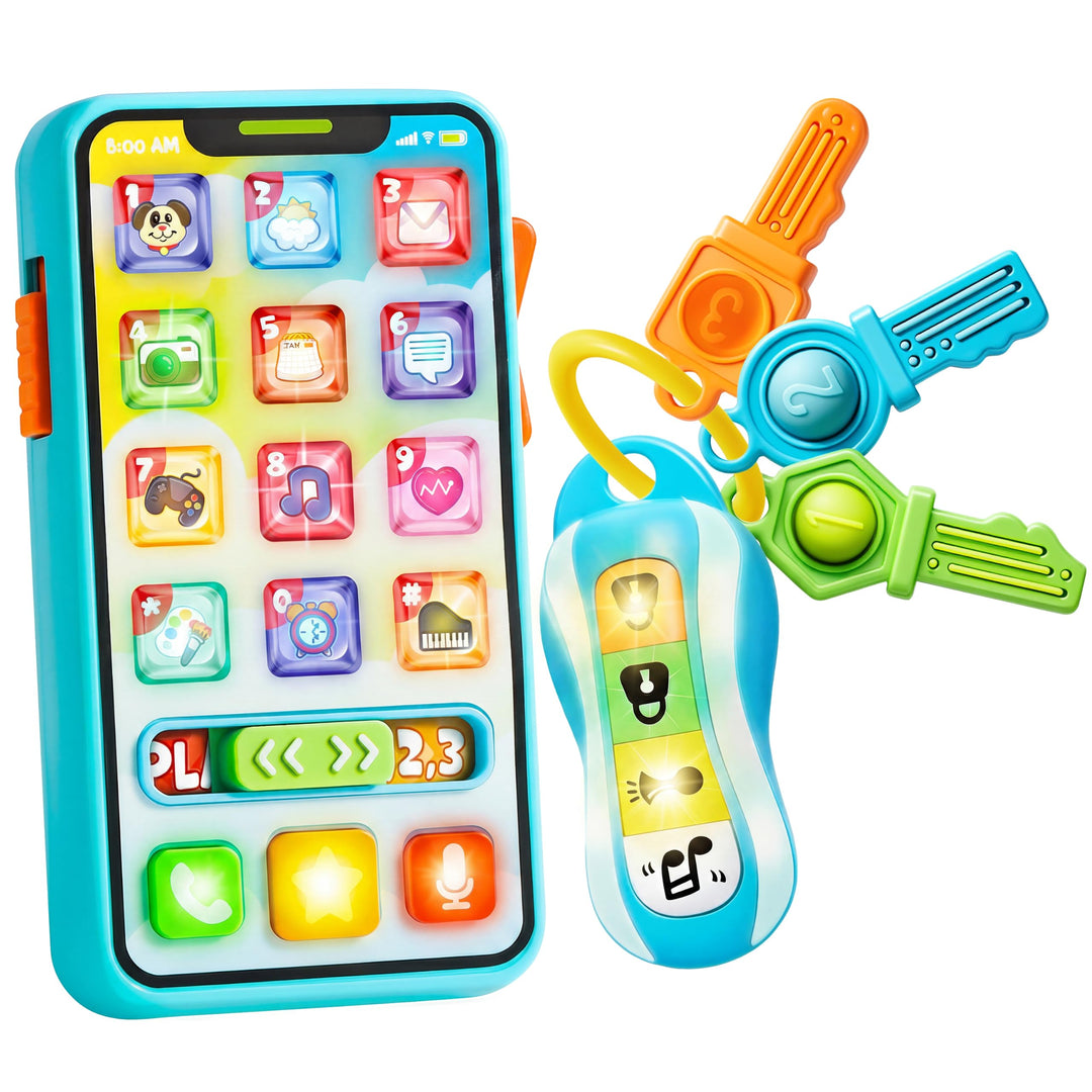 JOYIN Baby Spielzeug Schlüssel und Handy, Sensorik Spielzeug Autoschlüssel Telefon Spielzeug für Kin