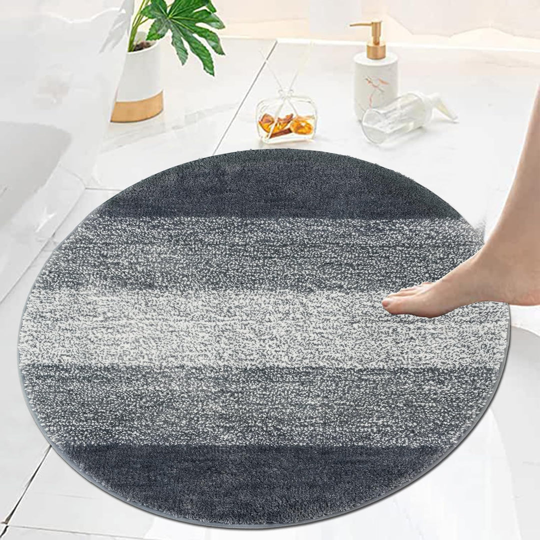 Famibay Badteppich Rund 80cm Badezimmerteppich rutschfest Badematte Absorbierend Waschbar Weich Badv