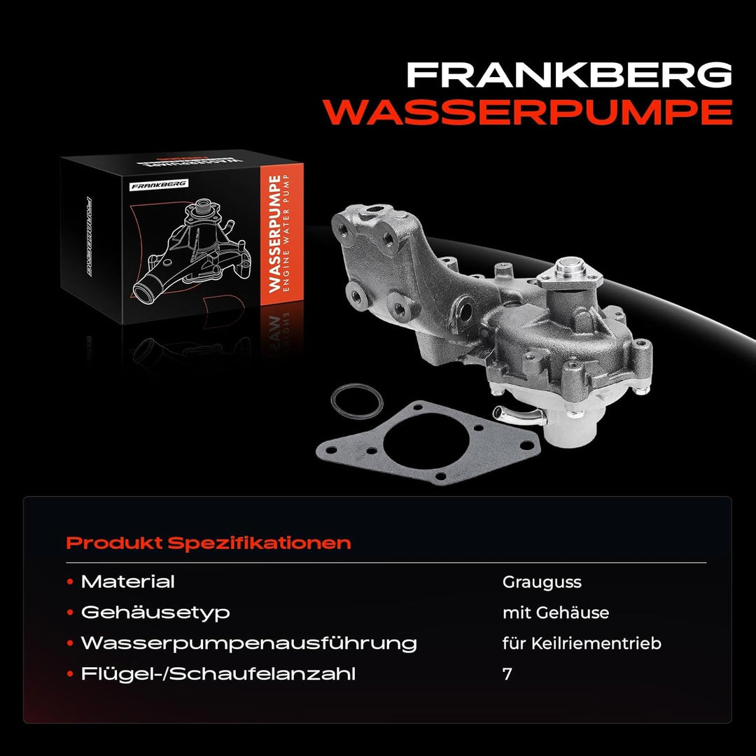 Frankberg Wasserpumpe Kompatibel mit Ducato 280 290 1.9L 1987-1994 Talento 290 1.9L 1989-1994 Diesel