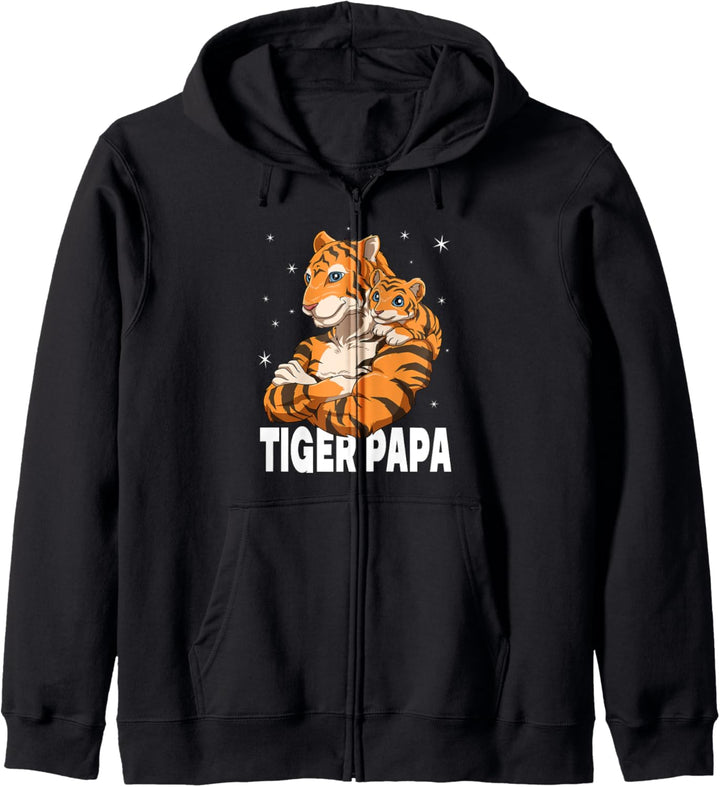 Tiger Papa Tiger Vater und Baby Papa Vatertag Kapuzenjacke