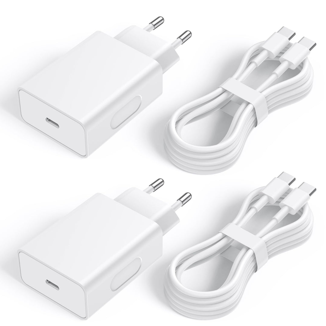 45W USB C Schnellladegerät 2-Pack + 2M Kabel - PPS Super Fast Charging für Samsung Galaxy S25/S24/S2