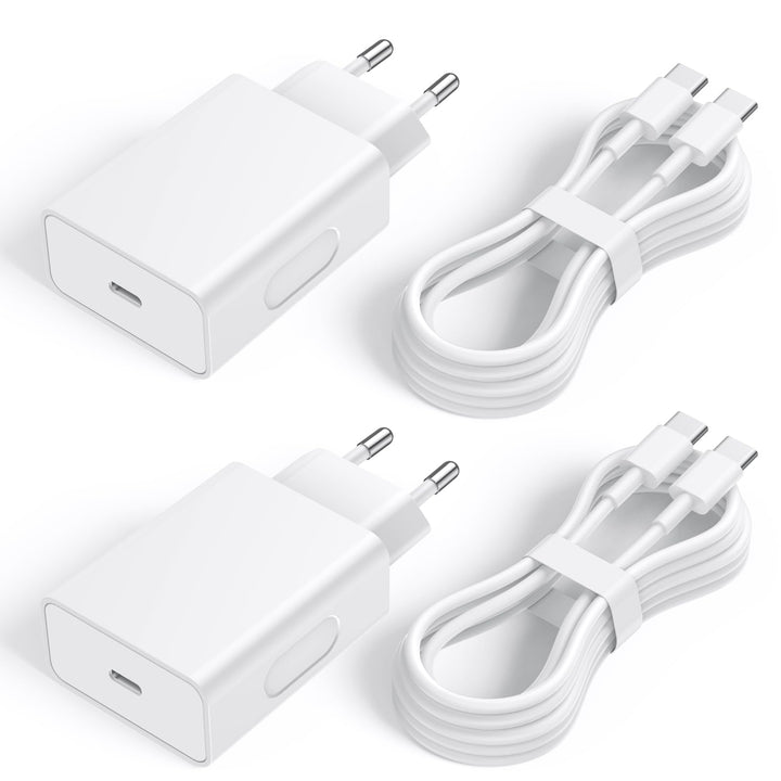 45W USB C Schnellladegerät 2-Pack + 2M Kabel - PPS Super Fast Charging für Samsung Galaxy S25/S24/S2