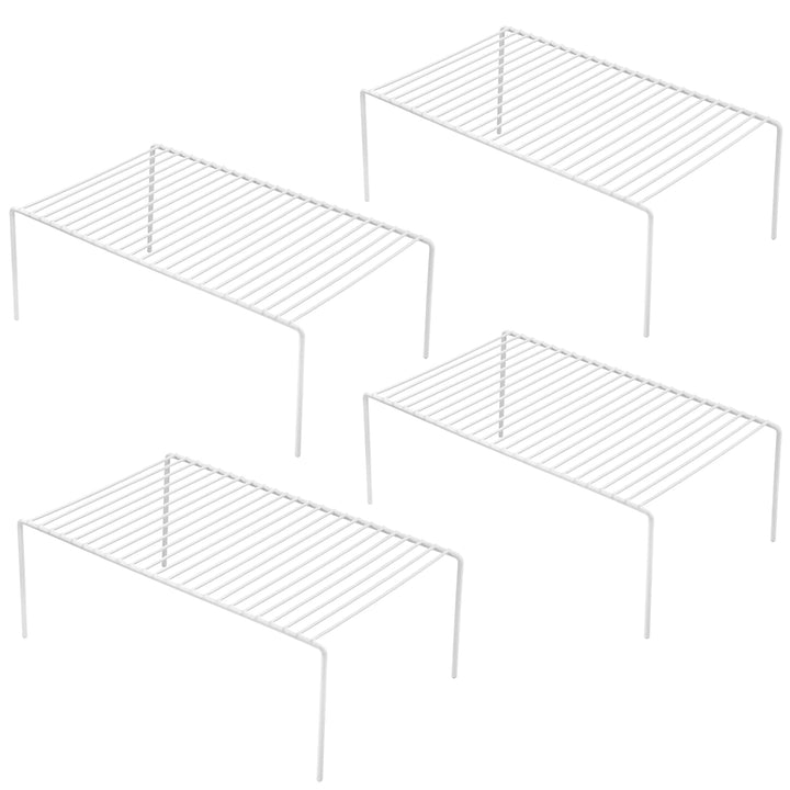 IPEGTOP Küche-Schrank-Organisator, Set von 4 grossen (40 x 24 cm) rostfreien Edelstahl-Gitternregale