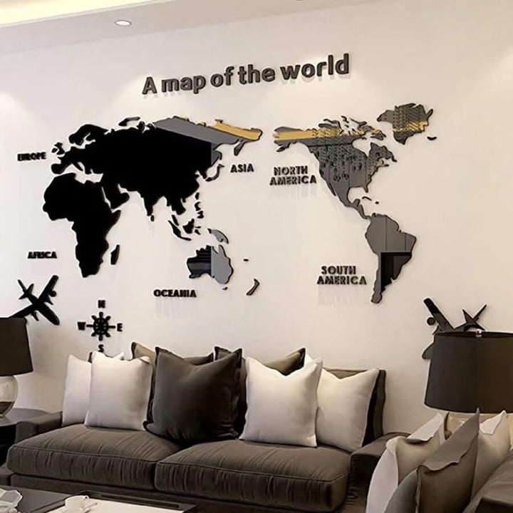 3D Acryl Kunst Hochwertig Wandkunst Wandmalereien Weltkarten Weltkarte Erde Welt Dekor Kristall Wand