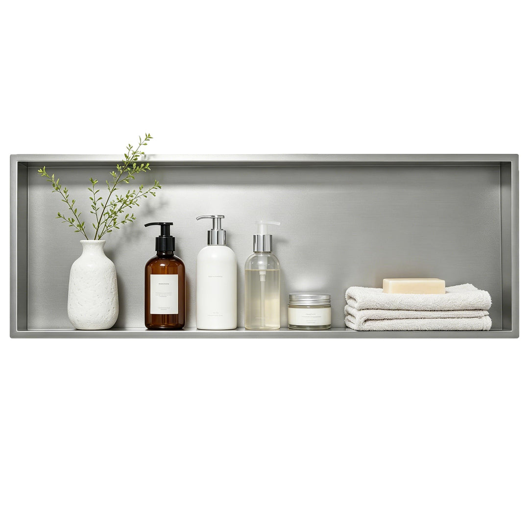 Wandnische Dusche Edelstahl, 90 x 30 x 10 cm Duschnische, Wandnische Bad Nische Duschnische,Einbau-B