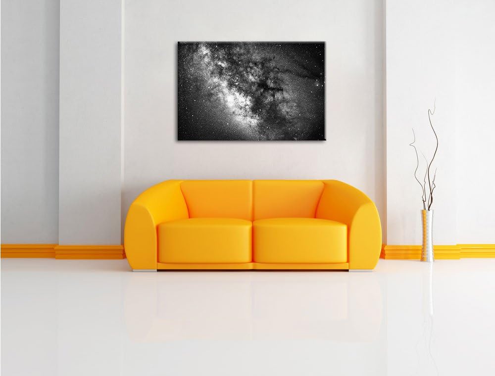 Pixxprint Zentrum der Milchstrasse / 100x70cm Leinwandbild bespannt auf Holzrahmen/Wandbild Kunstdru