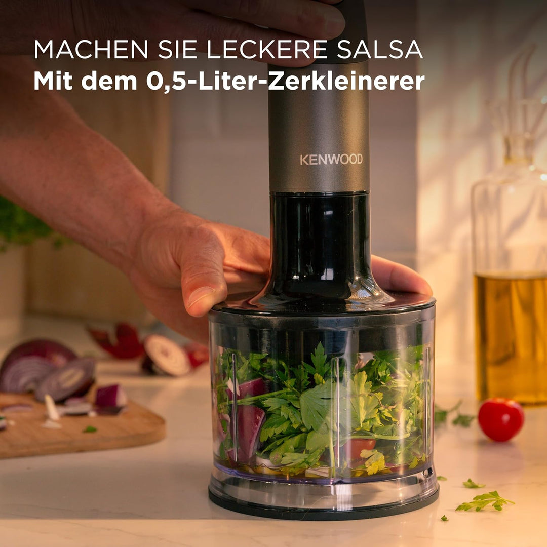 Kenwood Triblade XL Pro Stabmixer HBM80.322BK, 1200W, variable Geschwindigkeiten, Edelstahl(Pürierfu