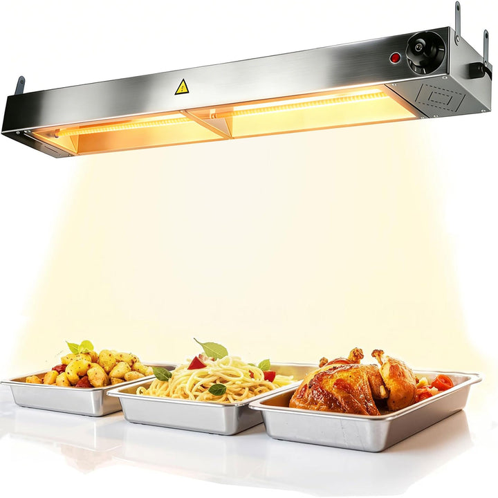 Wärmelampe Küche Gastro, Edelstahl Hängend Wärmelampe für Speisen(120cm) | Speisenwärmer Lampe mit D