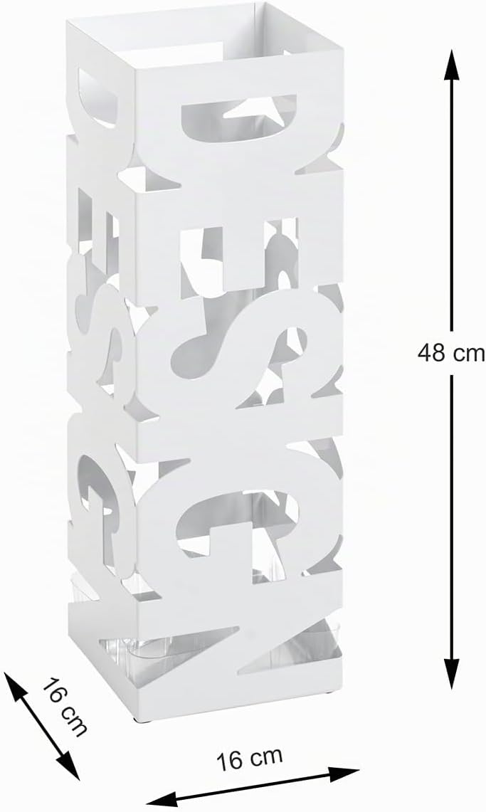 HAKU Möbel Schirmständer, Metall, weiss, B 16 x T 16 x H 48 cm Weiss Modern, Weiss Modern
