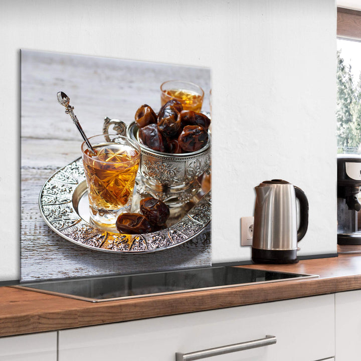 murando Spritzschutz Glas für Küche 60x60 cm Küchenrückwand Küchenspritzschutz Fliesenschutz Glasbil