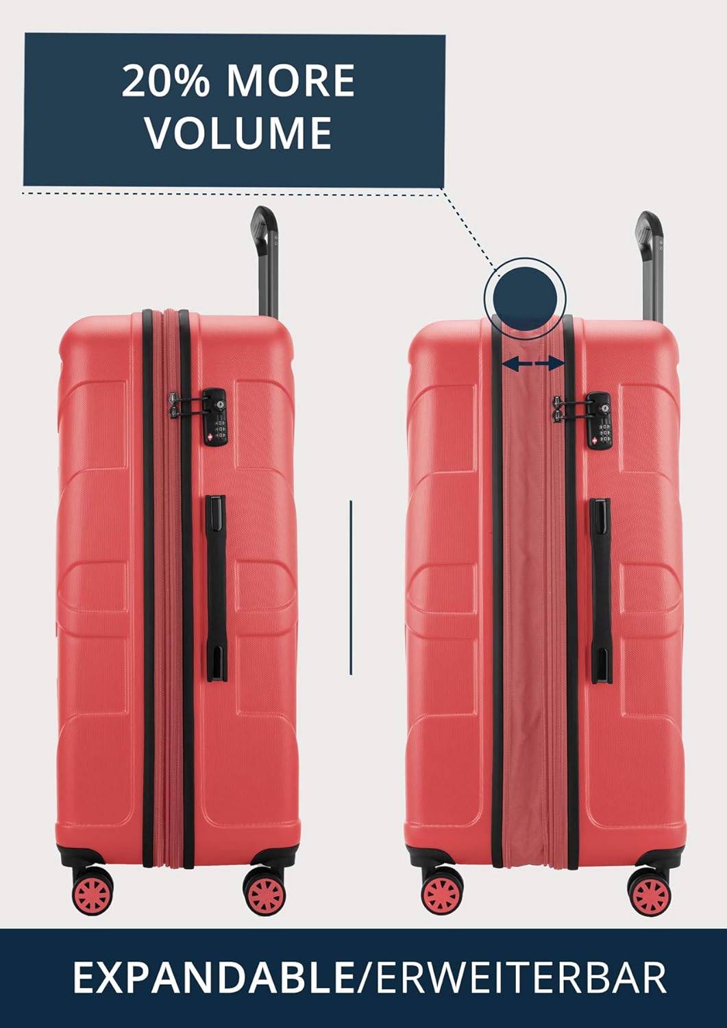 suitline - Grosser Hartschalen-Koffer Koffer Trolley Rollkoffer XL Reisekoffer, TSA, 76 cm, ca. 96-1