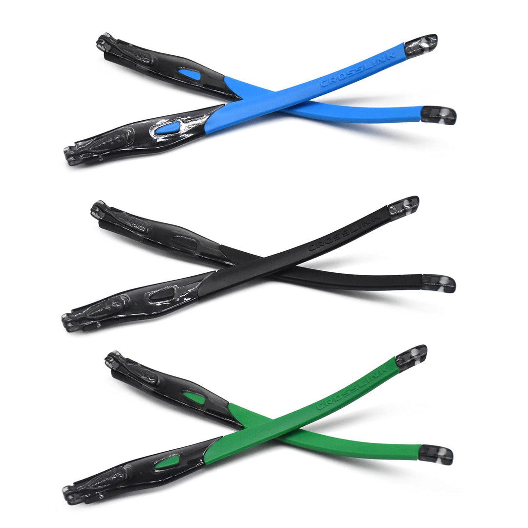 HKUCO Blau/Schwarz/Grün Gummiersatz Transparente Schwarz Rahmenbeine Für Oakley Crosslink Sweep/Swit
