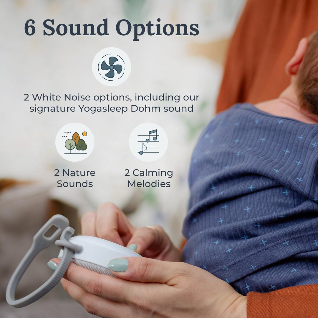Yogasleep Hushh 2 Tragbare Soundmaschine für Baby und Kinder, Hintergrundbeleuchtete Tasten &amp; Nachtl