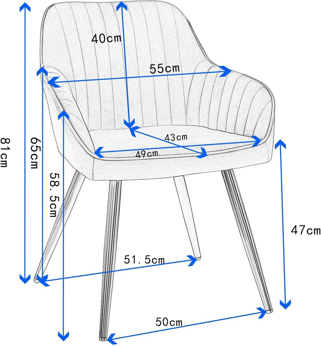 Lestarain 1 Stück Esszimmerstuhl, Küchenstuhl Wohnzimmerstuhl Sitzfläche aus Samt Polsterstuhl mit A