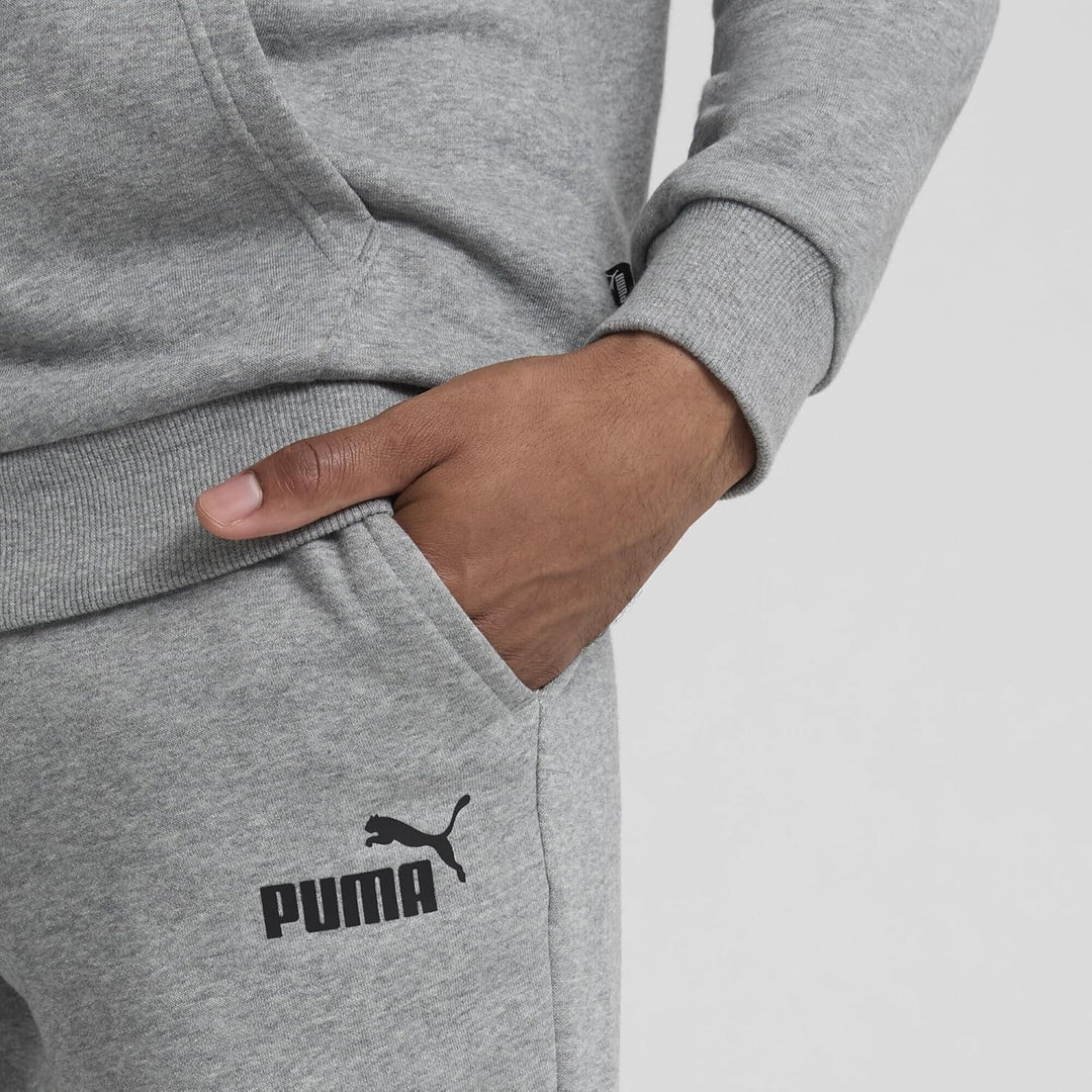 PUMA Herren ESS Logo Pants FL Cl Hose S Medium Gray Heather, S Medium Gray Heather