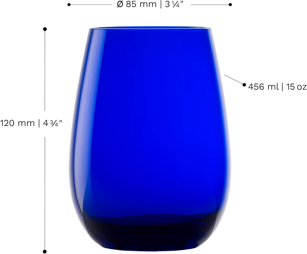 Stölzle Lausitz Gläser ELEMENTS 465 ml Kobalt-Blau I Trinkgläser 6er Set I Gläser-Set spülmaschinenf