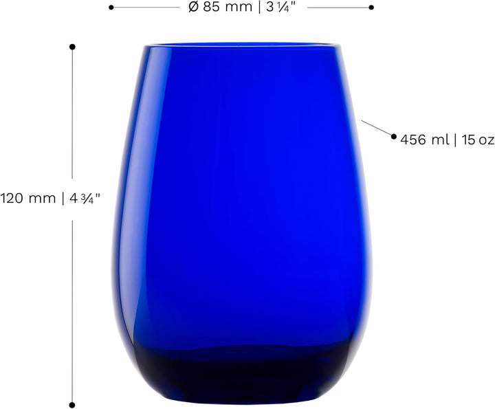 Stölzle Lausitz Gläser ELEMENTS 465 ml Kobalt-Blau I Trinkgläser 6er Set I Gläser-Set spülmaschinenf