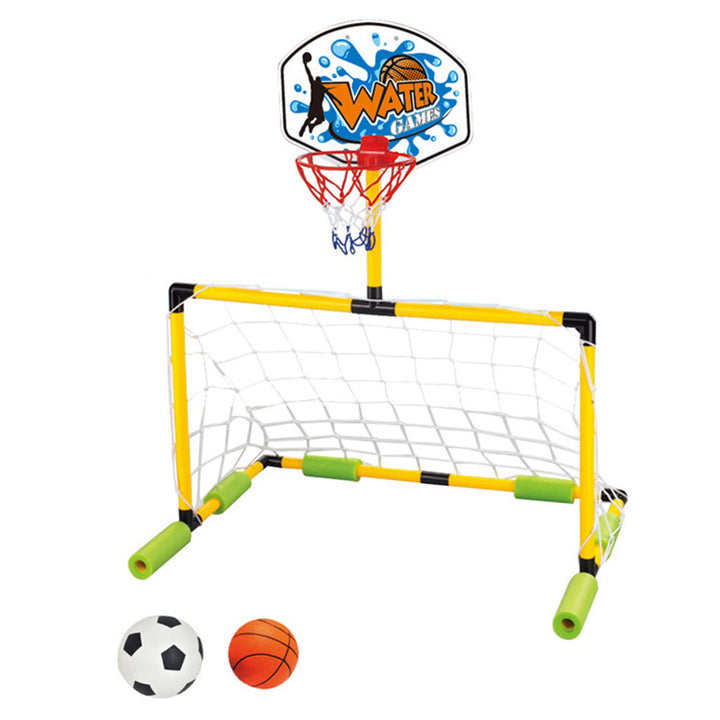 Schwimmender Basketballkorb für Pool, 2-in-1-Fussballtor & Pool-Basketballkorb, abnehmbares Tor mit