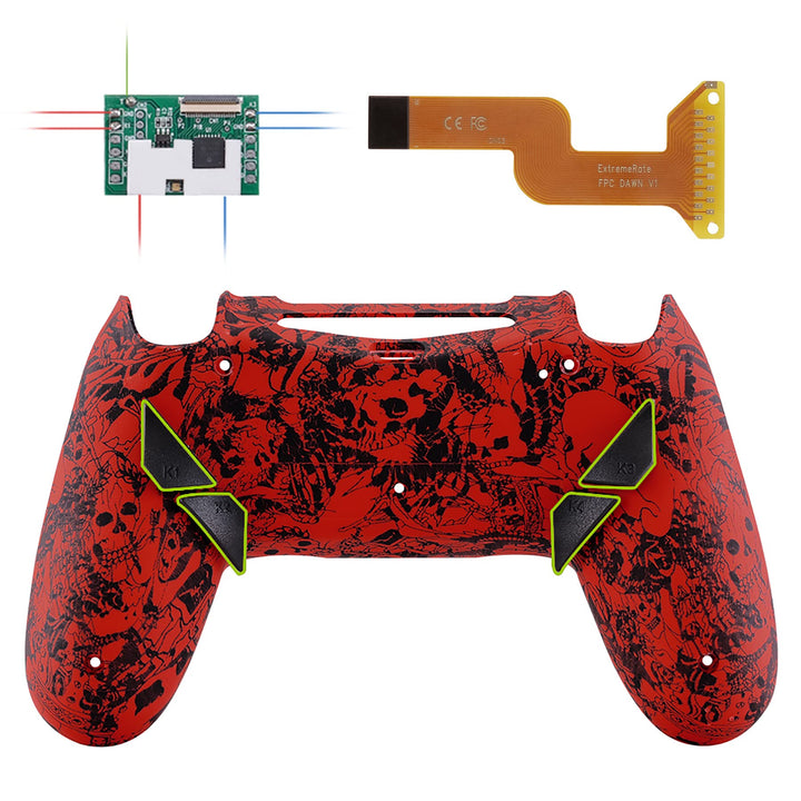 eXtremeRate Programmierbar Dawn Remap Kit für ps4 Controller, Rückseite Hülle Gehäuse Case&Upgrade-B