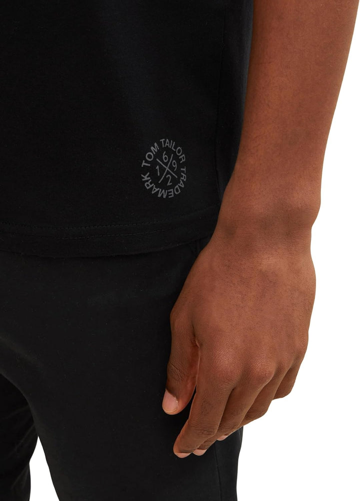 Tom Tailor Herren Doppelpack Crewneck T-Shirt M 29999 - Black, M 29999 - Black
