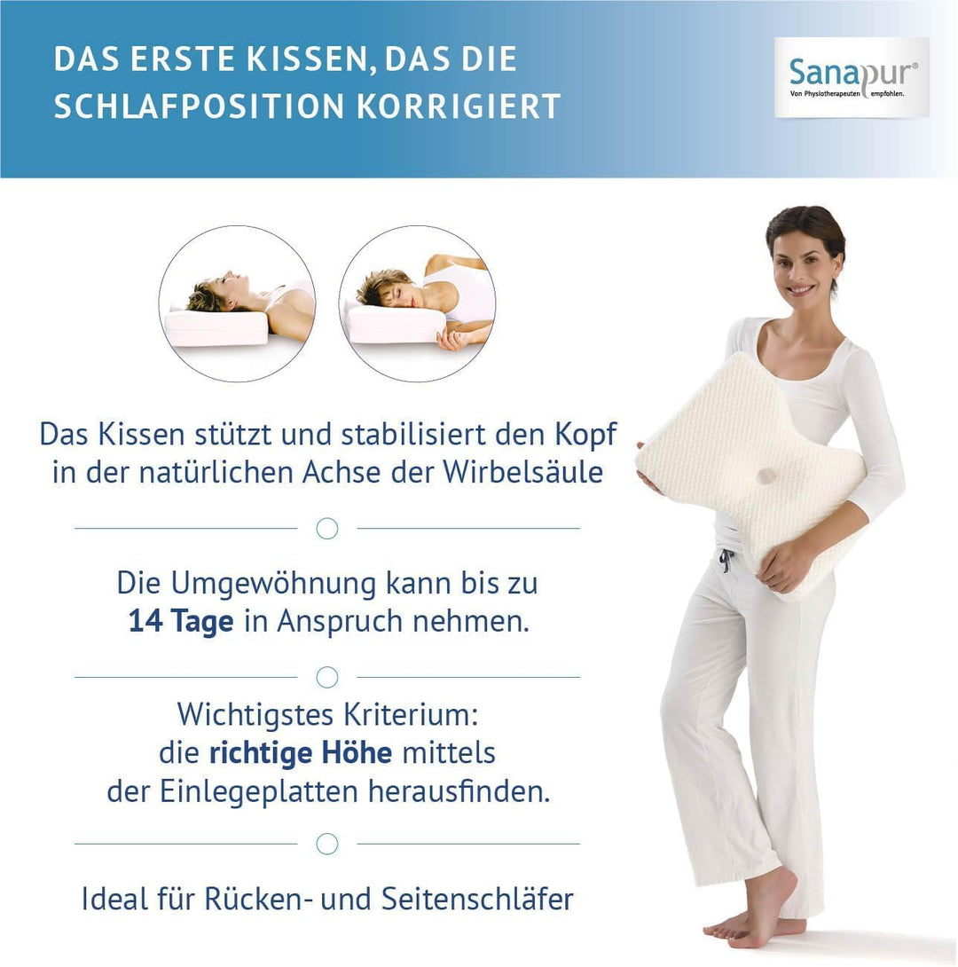 Sanapur Original Kissen 4.0 - Variante MED - Orthopädisches Seitenschläferkissen Made in Germany mit
