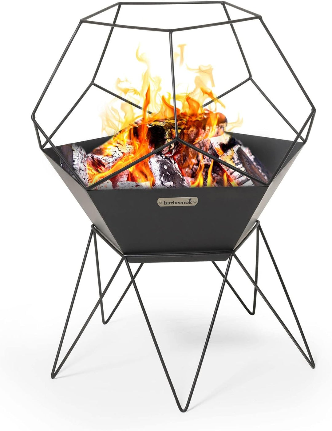 Barbecook Jura feuerkorb Garten klein, terassen Dekoration, schwarz, 42.5x42.5x70cm Schwarz Ø 60 Sta