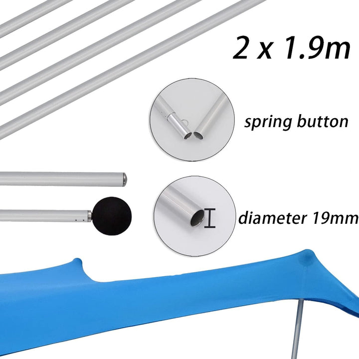 3x3m Sonnenschutz Strand Windfest Stabil Strandzelt UV Schutz 4-8 Personen Sonnensegel Strand mit St
