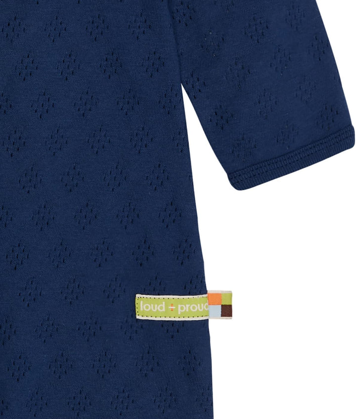 loud + proud Unisex Baby Jacquard Strick, GOTS Zertifiziert Overall 74-80 Ultramarine, 74-80 Ultrama