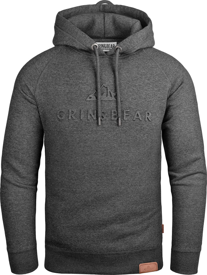Grin&Bear Herren Hoodie Slim fit Kapuzenpullover Kapuzenjacke mit gestempeltem Design Logo GEC540 XL
