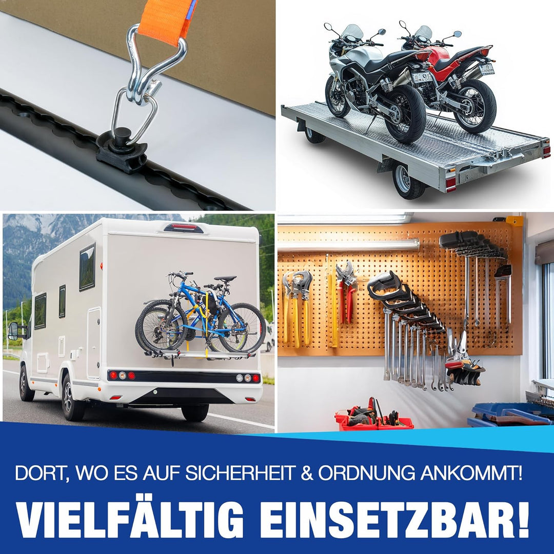 NTG Airlineschiene Fitting aus Kunststoff (20 Stück) | Airline Fitting mit 1000kg Bruchlast in Schwa