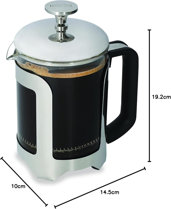 La Cafetière Roma Kaffeebereiter aus Edelstahl, 4 Tassen, silberfarben, in Geschenkverpackung, Silbe