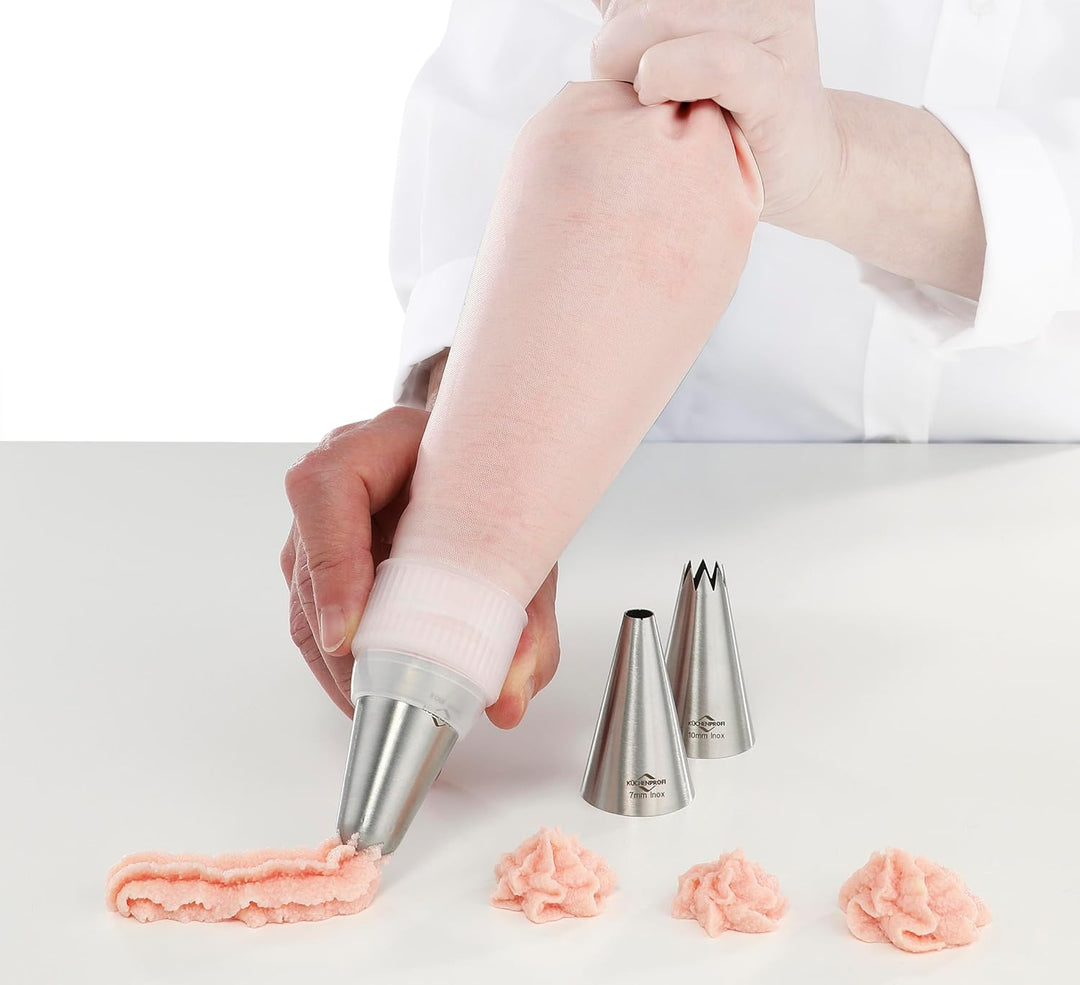 KÜCHENPROFI BAKE Spritzbeutel-Set 5-tlg., Tortendekoration leicht gemacht, inkl. Profi-Spritzbeutel