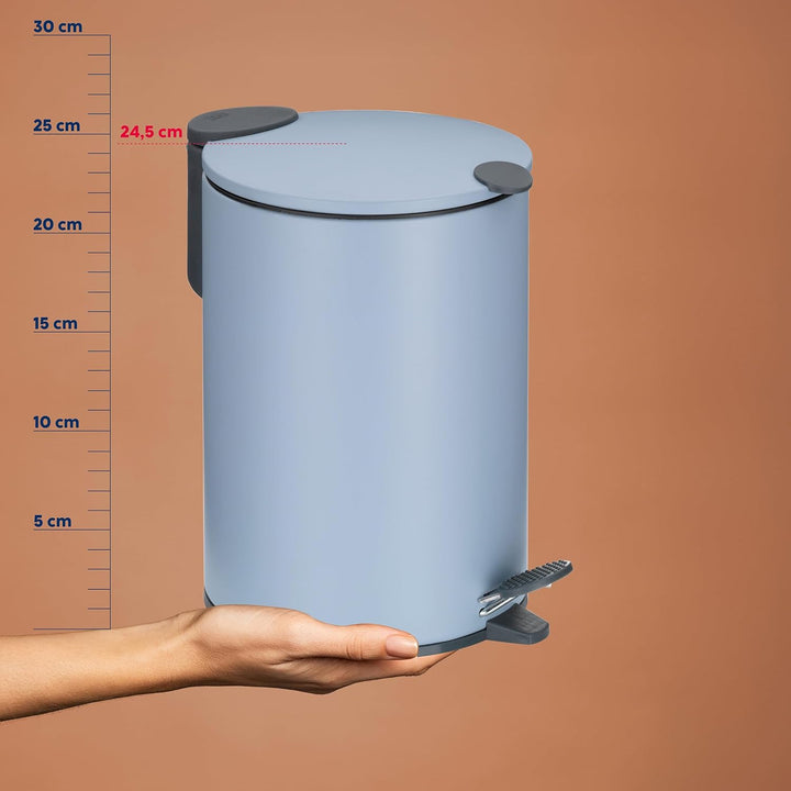 kela Kosmetikeimer 3l blau matt, Silent-Close-Deckel, Tretmülleimer Badezimmer MATS, Badmülleimer mi