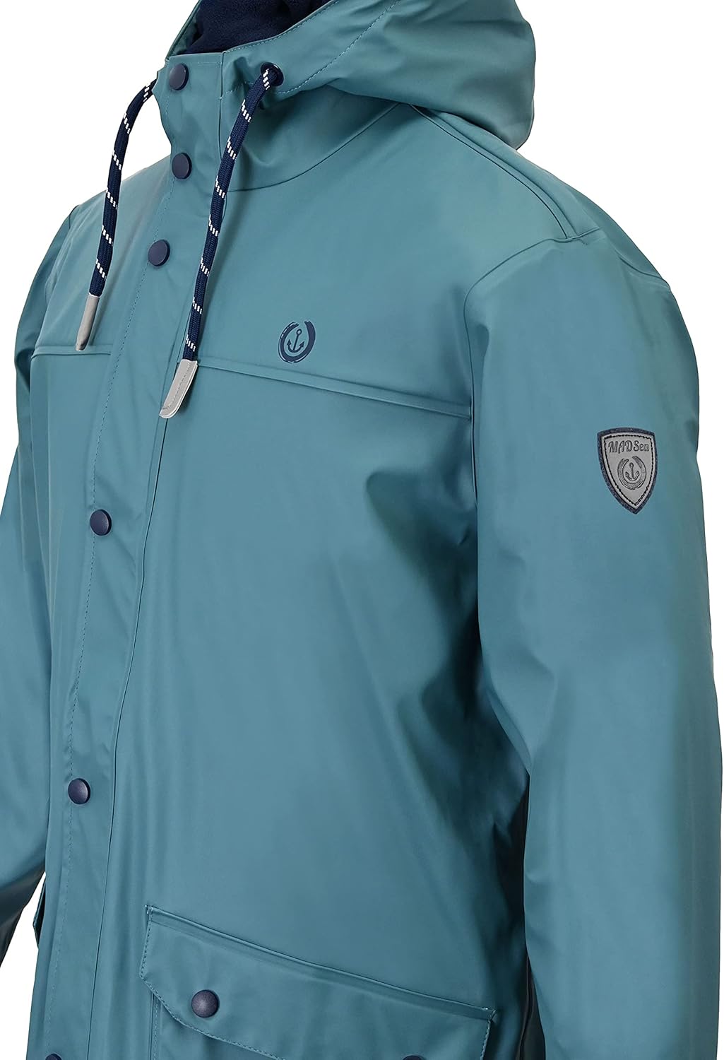 MADSea Herren Regenjacke Friesennerz warm mit Fleece gefüttert S petrolblau, S petrolblau