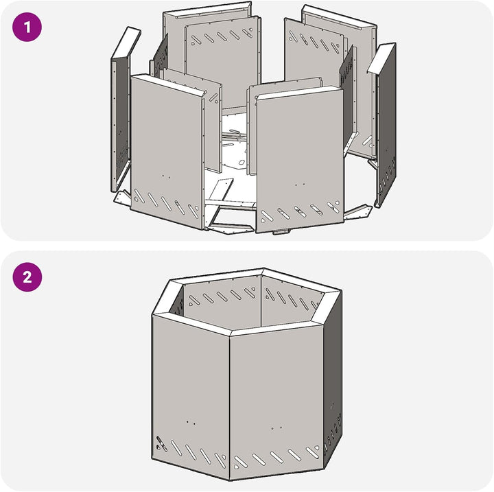 vidaXL Rauchfreier Feuerkorb Schwarz 58 x 58 x 51 cm Stahl, Garten und Terrasse, moderner Outdoor Fe