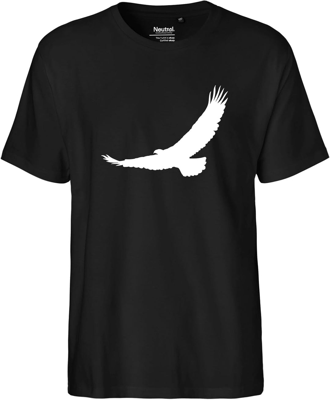 Huuraa Herren T-Shirt Eagle Silhouette Adler Bio Baumwolle Fairtrade Oberteil Grösse S-3XL mit Motiv
