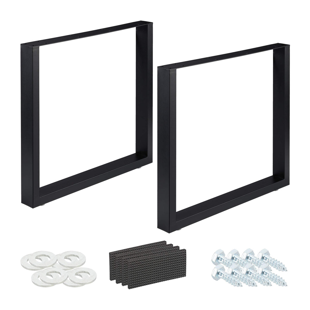 Relaxdays Tischkufen 2er Set, BxH: 80x72 cm, Metall Tischbeine Schreibtisch, Esstisch, Couchtisch, I