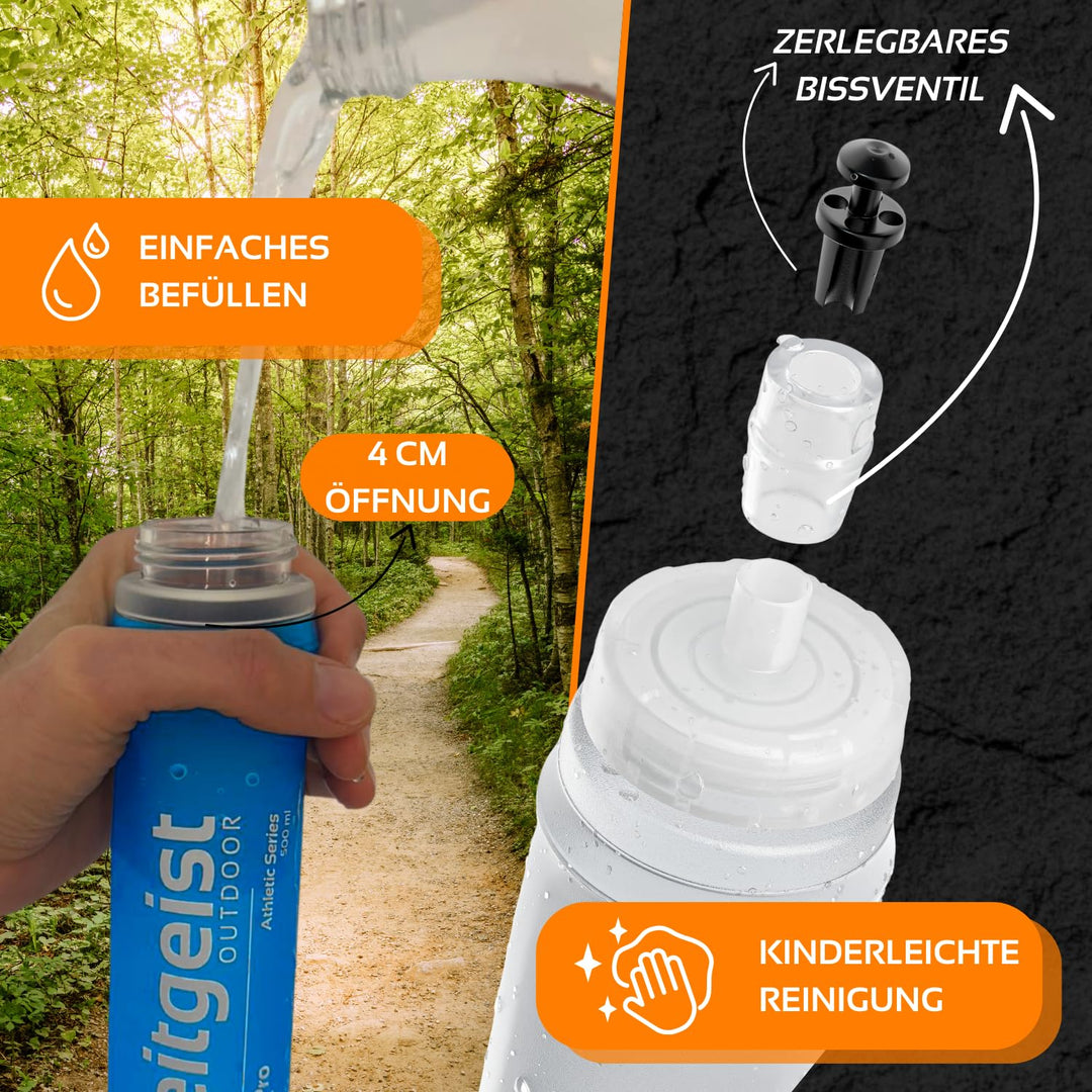 Soft Flask 500 ml FRX Pro (2er Set) Laufflasche TPU, BPA-frei, Faltflasche, faltbare Trinkflasche fü