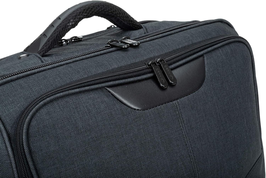Trolley Pilotentrolly mit Notebook - Polstertasche Trolly 17 Zoll + Ledermäppchen (ANTHRAZIT Two Ton
