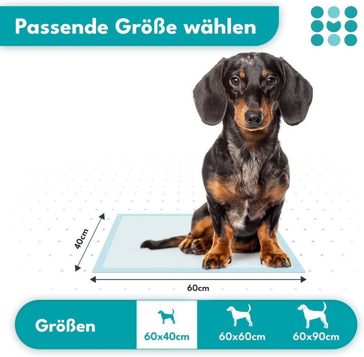 100x Welpen Unterlagen 60x40cm, maneo Trainingspads für Hunde, Welpen Unterlagen saugfähig, Hundeklo