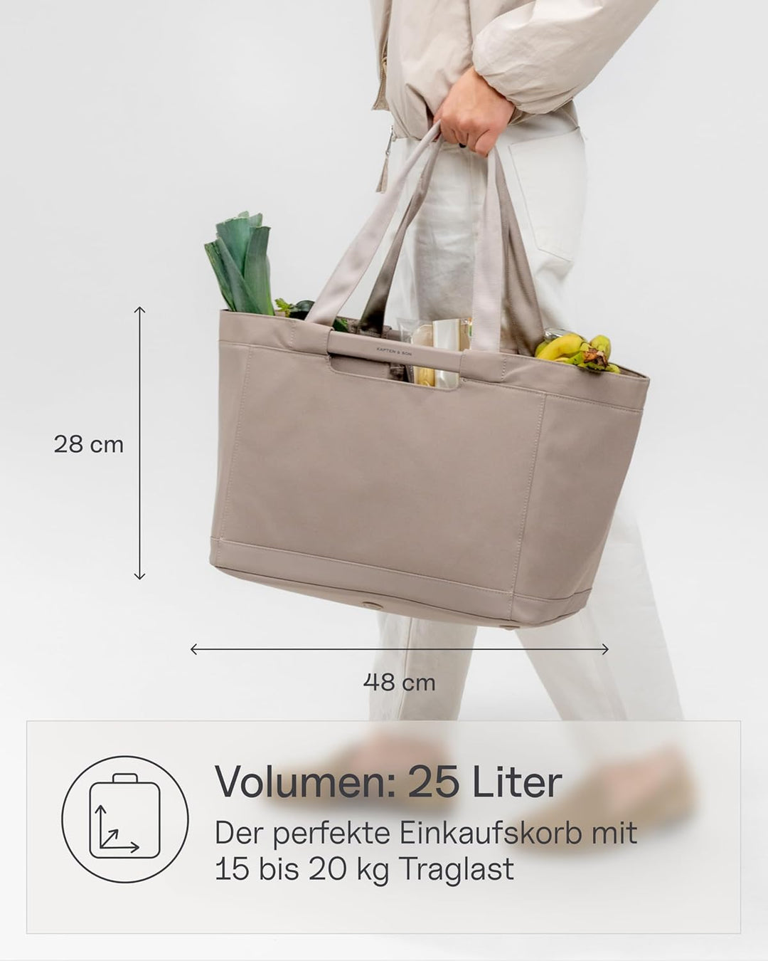 Kapten & Son Vaasa Einkaufskorb faltbar Muted Rose 25 L | Korb Rosa stabil | Inklusive Einkaufswagen