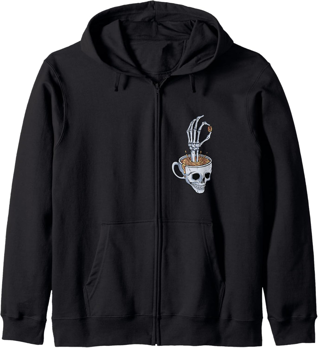 Bin kein Zombie Skelett Büro Kaffeetrinker lustig Totenkopf Kapuzenjacke